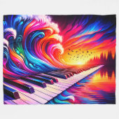 Piano Artwork Fleecedecke (Vorderseite (Horizontal))