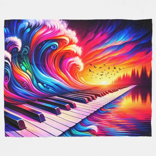 Piano Artwork Fleecedecke (Vorderseite (Horizontal))