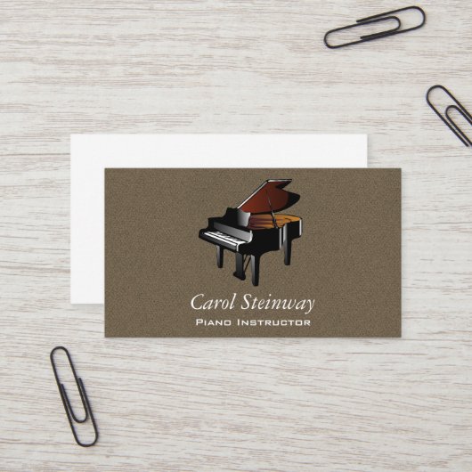 Piano auf Tobacco Imitate Flannel Visitenkarte (Vorderseite/Rückseite Beispiel)