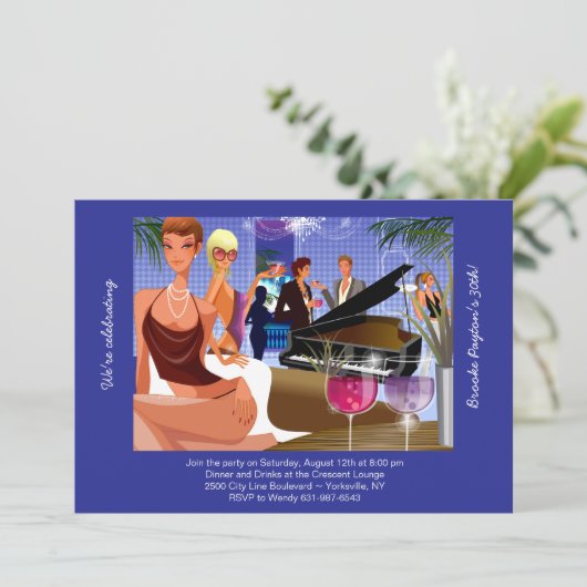 Piano Bar Einladung (Stehend Vorderseite)