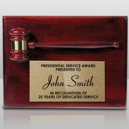Piano beendet Rosewood Gavel Award Plaque