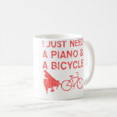 Piano Bicycle 	 Bike Pianist Cyclist Instrument Gi Kaffeetasse (VorderseiteRechts)