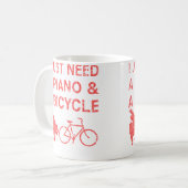 Piano Bicycle 	 Bike Pianist Cyclist Instrument Gi Kaffeetasse (Vorderseite Links)