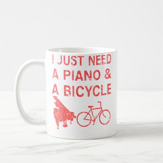 Piano Bicycle 	 Bike Pianist Cyclist Instrument Gi Kaffeetasse (Links)