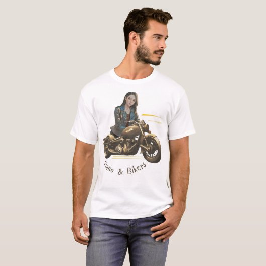 Piano & Biker T-Shirt (Vorne ganz)