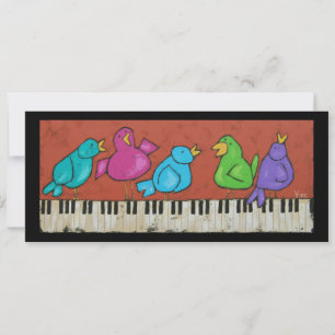 Piano Birds-Flachkarte