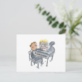 Piano Birthday Cake Postkarte (Stehend Vorderseite)