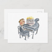 Piano Birthday Cake Postkarte (Vorne/Hinten)