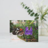 Piano Butterfly Postcard / Zitat Postkarte (Stehend Vorderseite)