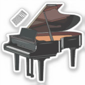 Piano-Cartoon Aufkleber (Vorderseite)