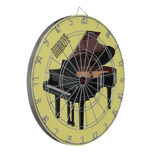 Piano-Cartoon Dartscheibe (Vorderseite Links)