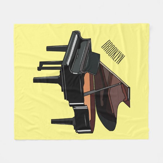 Piano-Cartoon Fleecedecke (Vorderseite (Horizontal))