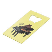 Piano-Cartoon Geldbeutel Flaschenöffner (Rückseite Schrägansicht)