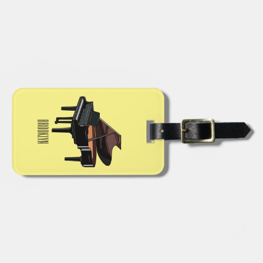 Piano-Cartoon Gepäckanhänger (Vorderseite horizontal)