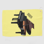 Piano-Cartoon Golfhandtuch (Horizontal)