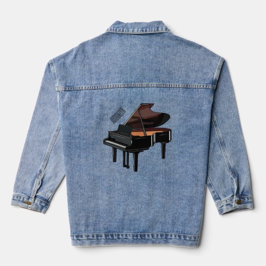 Piano-Cartoon Jeansjacke (Rückseite)