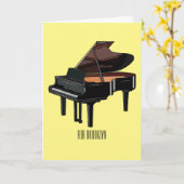 Piano-Cartoon Karte (Gelbe Blume)