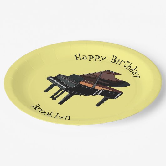 Piano-Cartoon Pappteller (Schrägansicht)