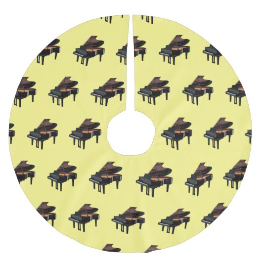 Piano-Cartoon Polyester Weihnachtsbaumdecke (Vorderseite)