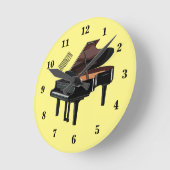 Piano-Cartoon Runde Wanduhr (Winkel)