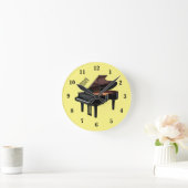 Piano-Cartoon Runde Wanduhr (Zuhause)
