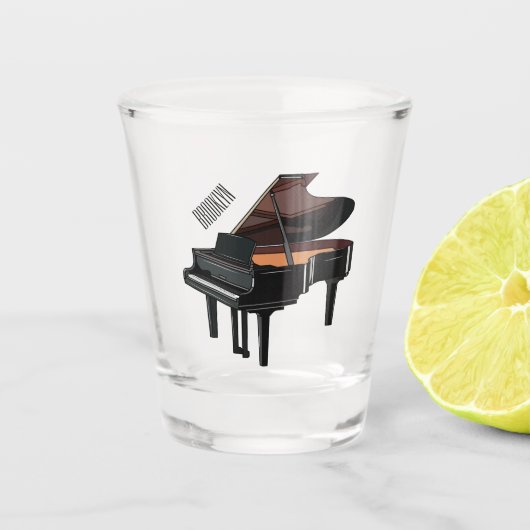 Piano-Cartoon Schnapsglas (Vorderseite)
