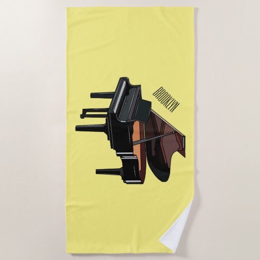 Piano-Cartoon Strandtuch (Vorderseite)