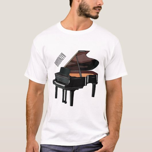 Piano-Cartoon T-Shirt (Vorderseite)