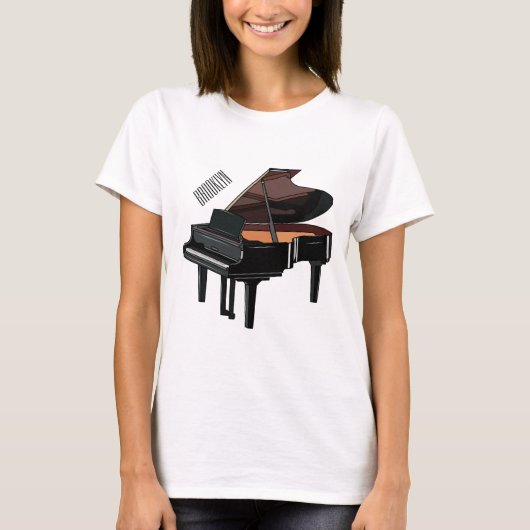 Piano-Cartoon T-Shirt (Vorderseite)