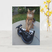Piano Cat, Somali Cat Musician Piano Funny Karte (Gelbe Blume)