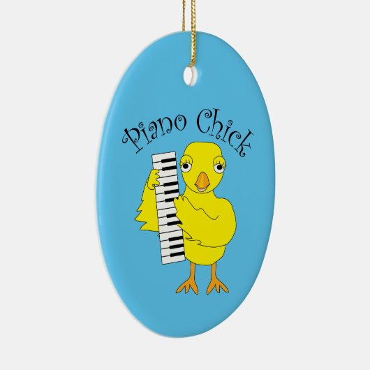 Piano Chick Text Keramik Ornament (Rechts)