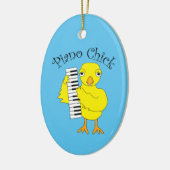 Piano Chick Text Keramik Ornament (Links)