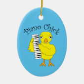 Piano Chick Text Keramik Ornament (Vorne)