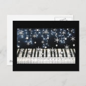 Piano Christmas Snowflake Keyboard Feiertagspostkarte (Vorne/Hinten)