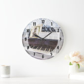 Piano Closeup Große Wanduhr (Zuhause)