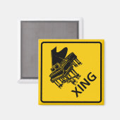 Piano Crossing Highway Signing Magnet (Vorderseite/Rückseite)