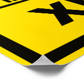 Piano Crossing Xing Traffic-Zeichen Poster (Ecke)