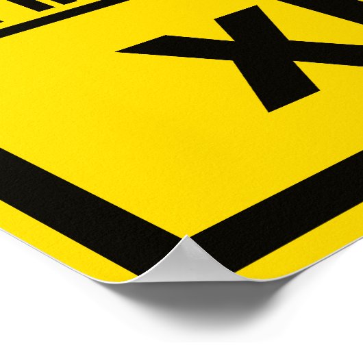 Piano Crossing Xing Traffic-Zeichen Poster (Ecke)