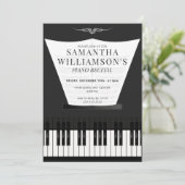 Piano Elegant Piano Recital & Program Einladung (Stehend Vorderseite)