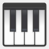 Piano Emoji Quadratischer Aufkleber (Vorderseite)