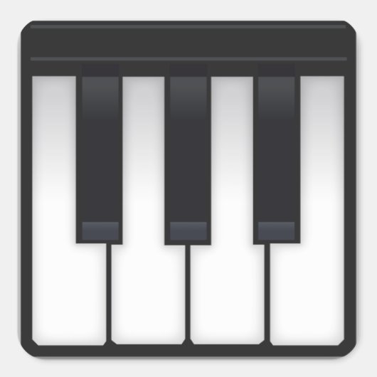 Piano Emoji Quadratischer Aufkleber (Vorderseite)
