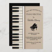 Piano Erwägung Einladung mit Keyboard Design (Vorne/Hinten)