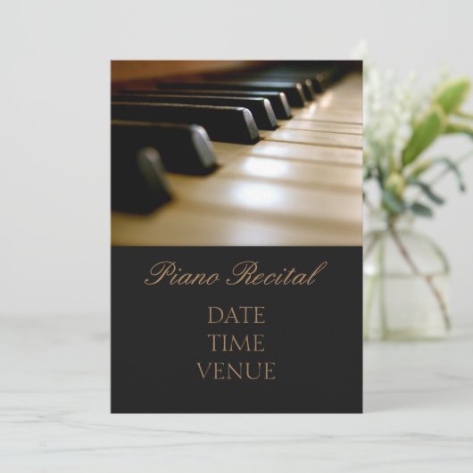 Piano-Erwägung elegante stilvolle Leistung Einladung (Stehend Vorderseite)