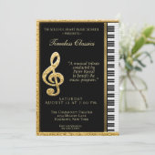 Piano Erwägung Gold Baby Grand Einladung (Stehend Vorderseite)