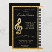 Piano Erwägung Gold Baby Grand Einladung (Vorne/Hinten)