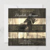 Piano Erwägung Gold Einladung (Vorderseite)