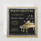 Piano Erwägung Gold und Silber Einladung (Vorderseite)