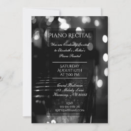 Piano-Erwägung mit Bokeh Lights Einladung