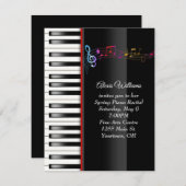 Piano-Erwägung mit Rainbow-Musiknoten Einladung (Vorne/Hinten)