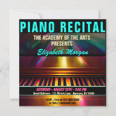 Piano-Erwägung Moderner, farbenfroher Spaß Einladung (Vorderseite)